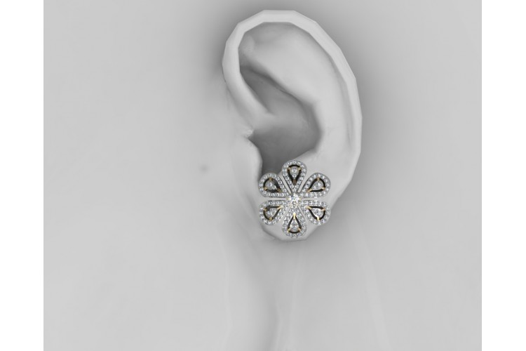 Intricate designer diamond Ear clips